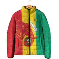 Guinea Basketball Custom Padded Jacket Syli Nationale African Pattern - Wonder Print Shop