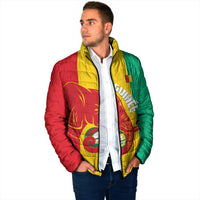 Guinea Basketball Custom Padded Jacket Syli Nationale African Pattern - Wonder Print Shop