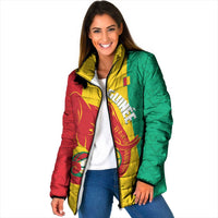 Guinea Basketball Custom Padded Jacket Syli Nationale African Pattern - Wonder Print Shop