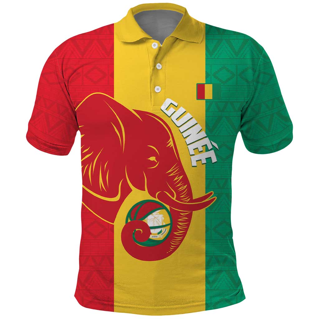 Guinea Basketball Custom Polo Shirt Syli Nationale African Pattern - Wonder Print Shop
