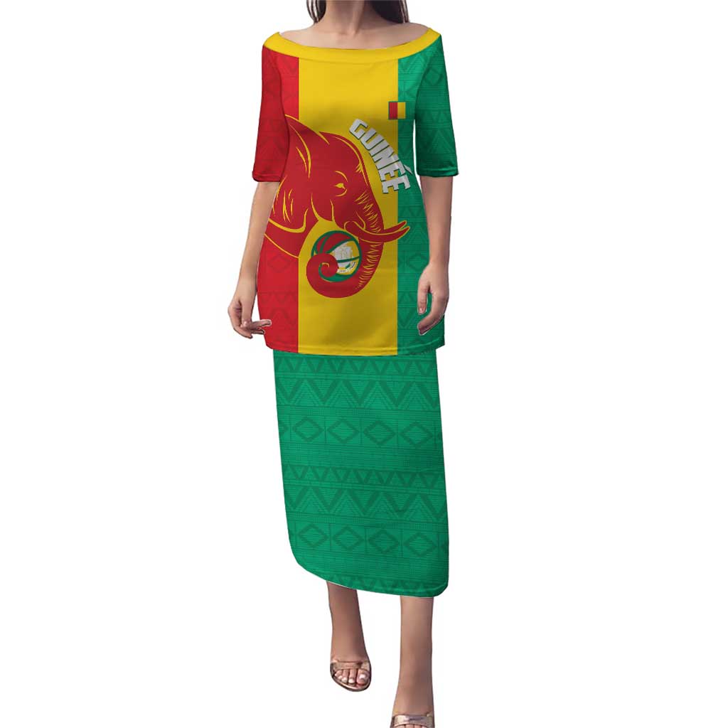 Guinea Basketball Custom Puletasi Syli Nationale African Pattern - Wonder Print Shop