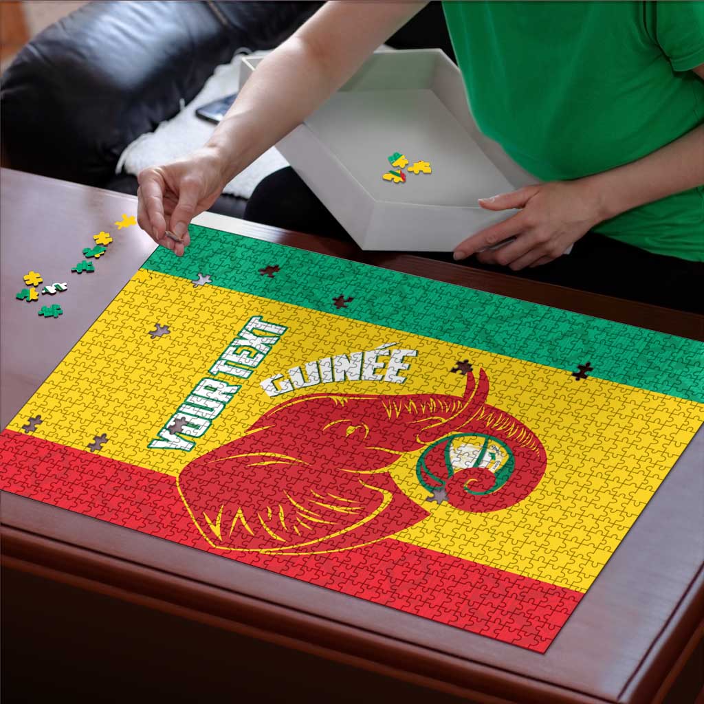 Guinea Basketball Custom Puzzle Syli Nationale African Pattern - Wonder Print Shop