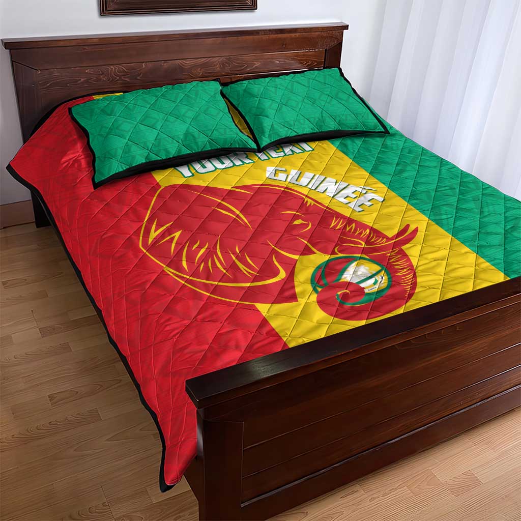 Guinea Basketball Custom Quilt Bed Set Syli Nationale African Pattern - Wonder Print Shop