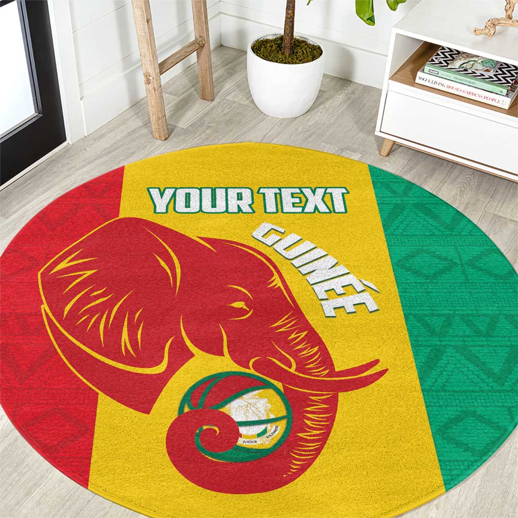 Guinea Basketball Custom Round Carpet Syli Nationale African Pattern - Wonder Print Shop