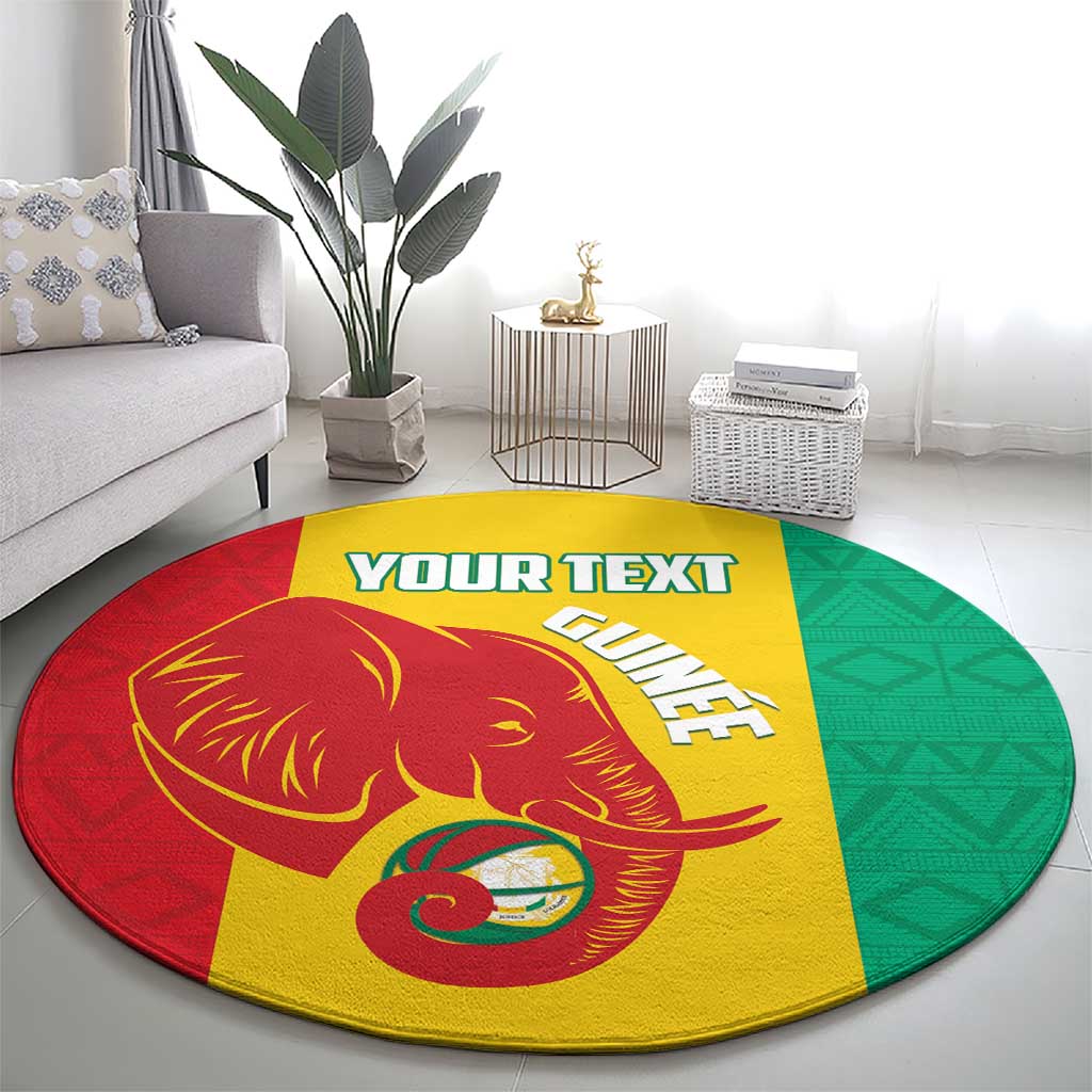 Guinea Basketball Custom Round Carpet Syli Nationale African Pattern - Wonder Print Shop