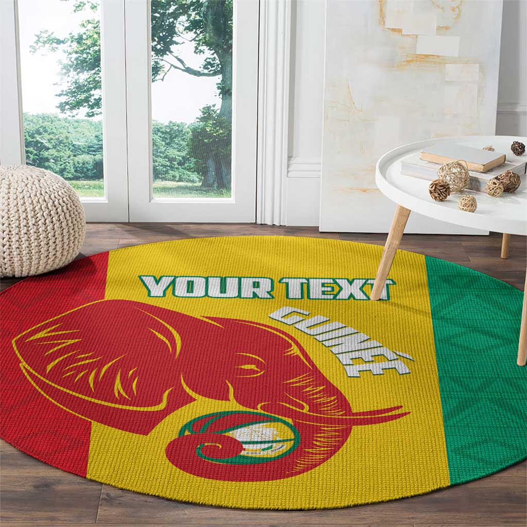 Guinea Basketball Custom Round Carpet Syli Nationale African Pattern - Wonder Print Shop
