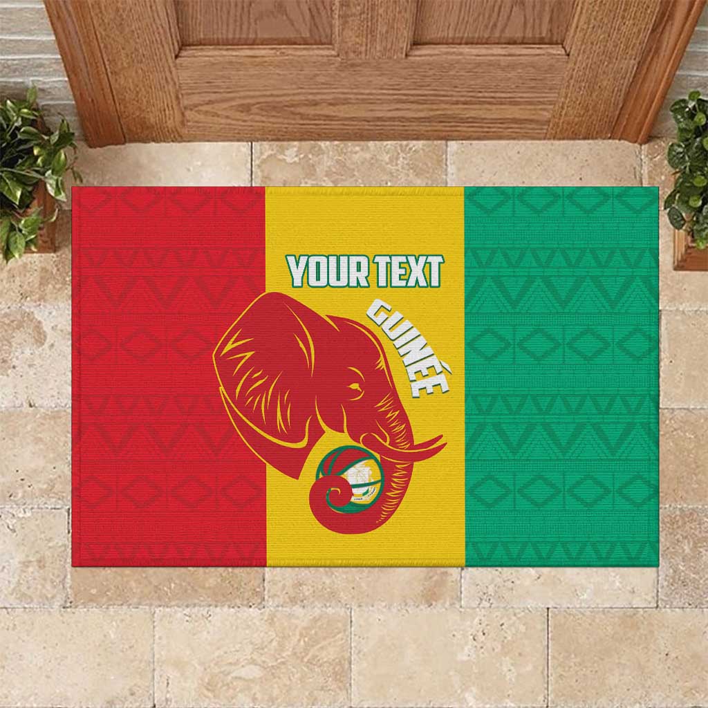 Guinea Basketball Custom Rubber Doormat Syli Nationale African Pattern - Wonder Print Shop