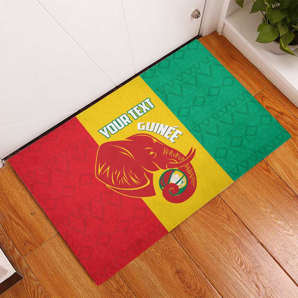 Guinea Basketball Custom Rubber Doormat Syli Nationale African Pattern - Wonder Print Shop