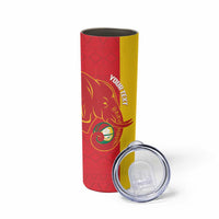 Guinea Basketball Custom Skinny Tumbler Syli Nationale African Pattern - Wonder Print Shop