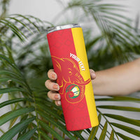 Guinea Basketball Custom Skinny Tumbler Syli Nationale African Pattern - Wonder Print Shop