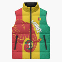 Guinea Basketball Custom Sleeveless Puffer Jacket Syli Nationale African Pattern - Wonder Print Shop