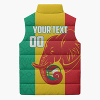 Guinea Basketball Custom Sleeveless Puffer Jacket Syli Nationale African Pattern - Wonder Print Shop