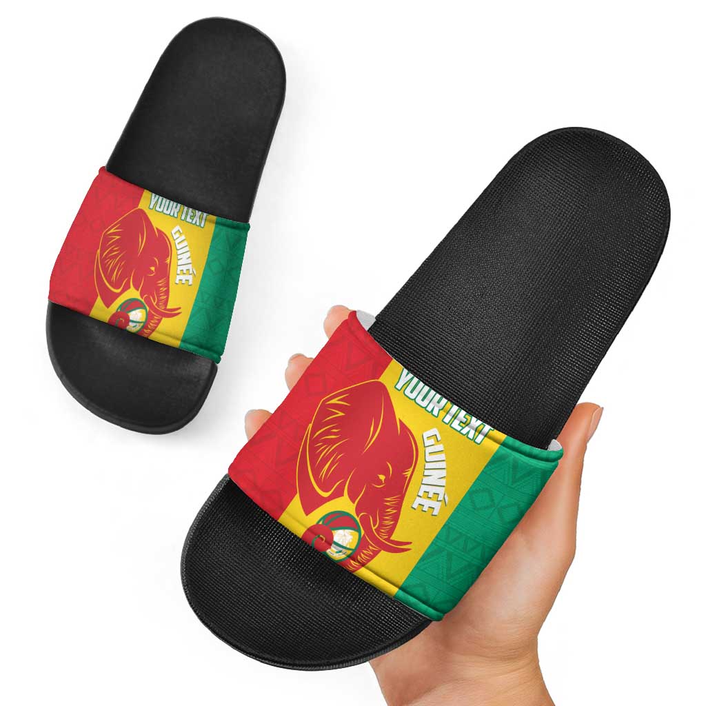 Guinea Basketball Custom Slide Sandals Syli Nationale African Pattern - Wonder Print Shop