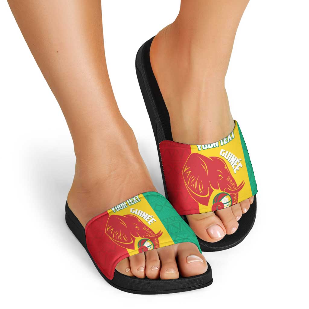 Guinea Basketball Custom Slide Sandals Syli Nationale African Pattern - Wonder Print Shop