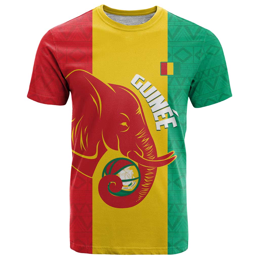 Guinea Basketball Custom T Shirt Syli Nationale African Pattern - Wonder Print Shop