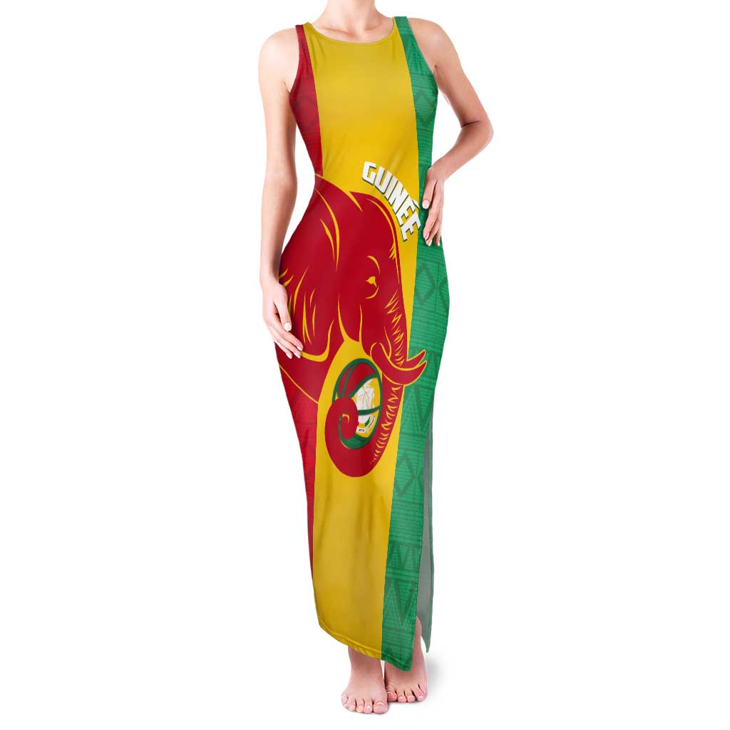 Guinea Basketball Custom Tank Maxi Dress Syli Nationale African Pattern - Wonder Print Shop