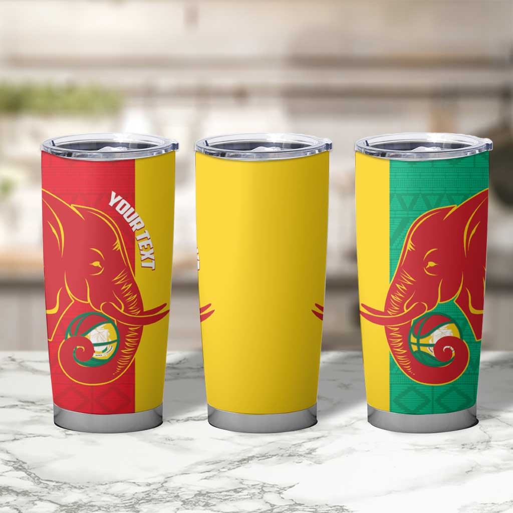 Guinea Basketball Custom Tumbler Cup Syli Nationale African Pattern - Wonder Print Shop