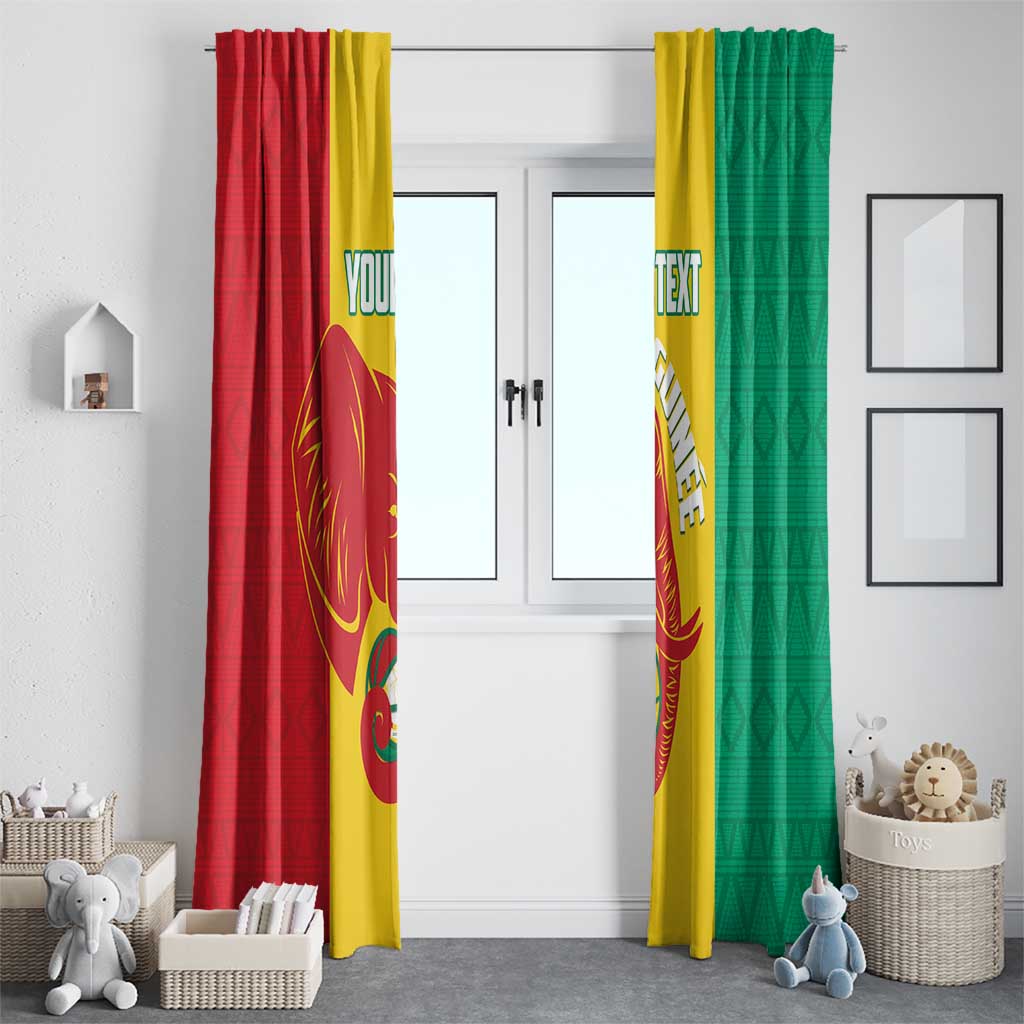 Guinea Basketball Custom Window Curtain Syli Nationale African Pattern - Wonder Print Shop