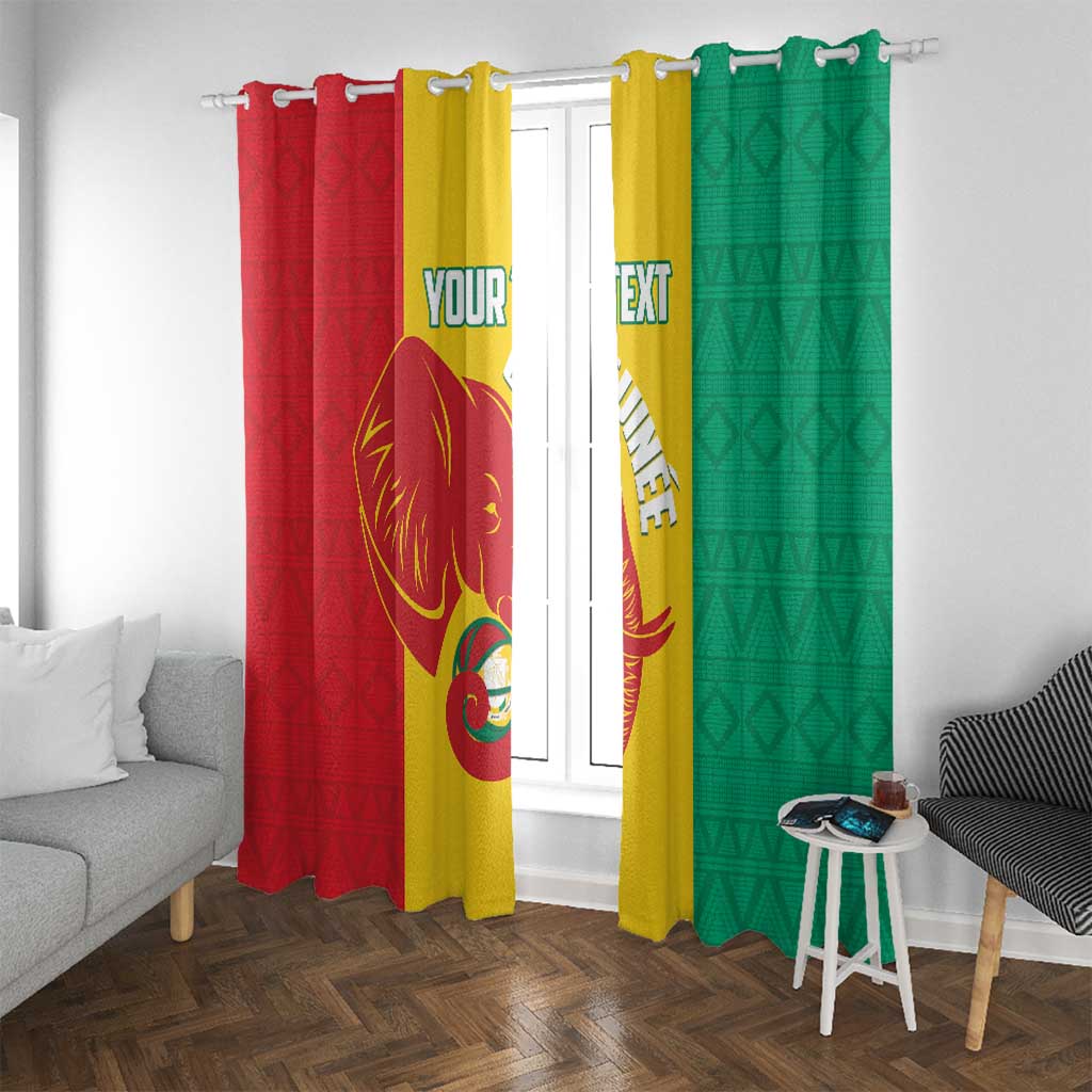 Guinea Basketball Custom Window Curtain Syli Nationale African Pattern - Wonder Print Shop