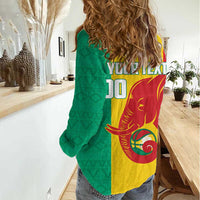 Guinea Basketball Custom Women Casual Shirt Syli Nationale African Pattern - Wonder Print Shop