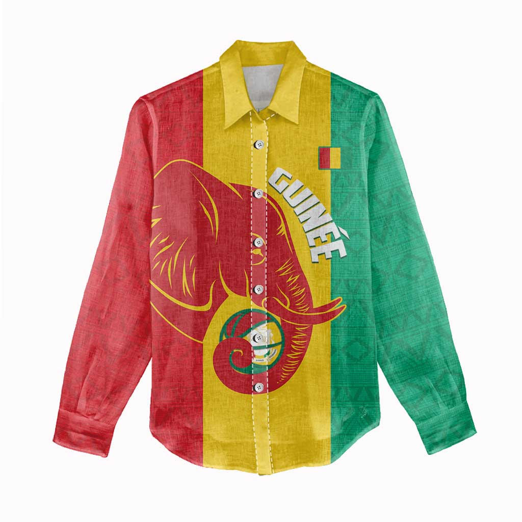 Guinea Basketball Custom Women Casual Shirt Syli Nationale African Pattern - Wonder Print Shop