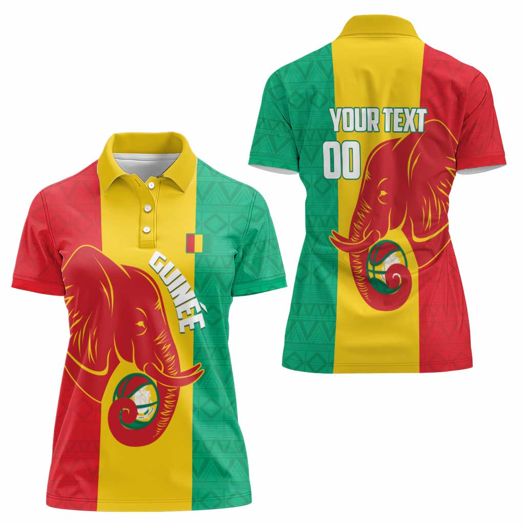 Guinea Basketball Custom Women Polo Shirt Syli Nationale African Pattern - Wonder Print Shop