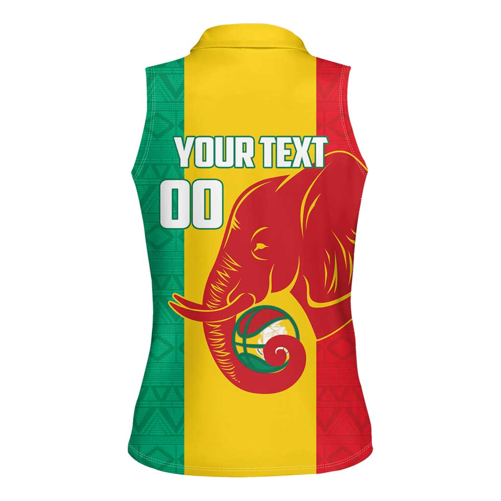 Guinea Basketball Custom Women Sleeveless Polo Shirt Syli Nationale African Pattern - Wonder Print Shop