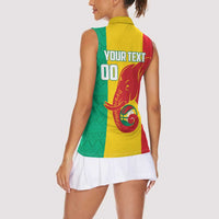 Guinea Basketball Custom Women Sleeveless Polo Shirt Syli Nationale African Pattern - Wonder Print Shop