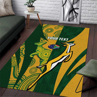 South Africa Australia Rugby Custom Area Rug Springboks Wallabies Together - Wonder Print Shop