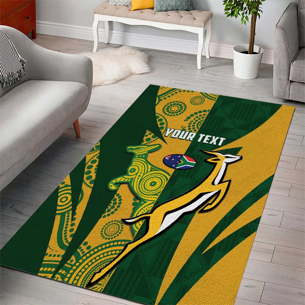 South Africa Australia Rugby Custom Area Rug Springboks Wallabies Together - Wonder Print Shop