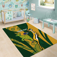 South Africa Australia Rugby Custom Area Rug Springboks Wallabies Together - Wonder Print Shop