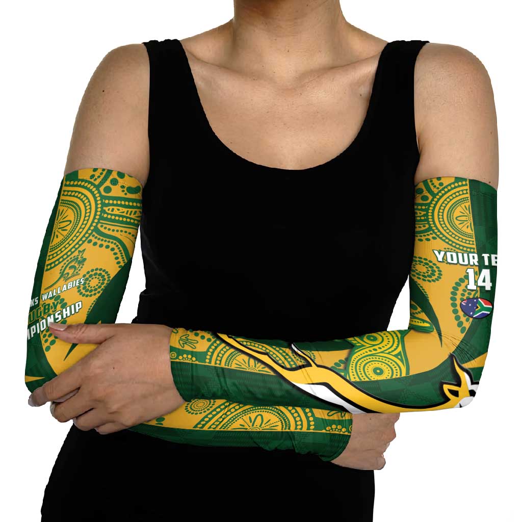 South Africa Australia Rugby Custom Arm Sleeves Springboks Wallabies Together - Wonder Print Shop