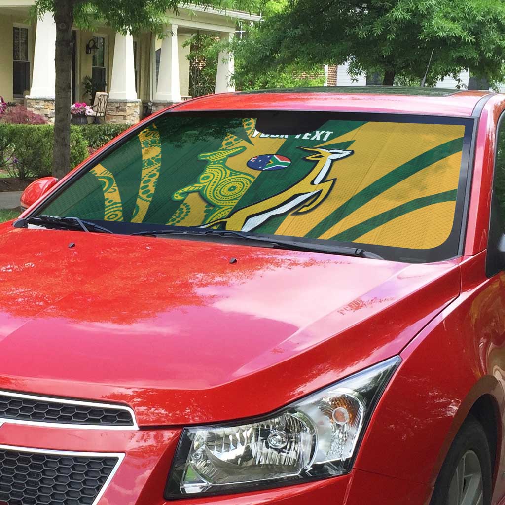 South Africa Australia Rugby Custom Auto Sun Shade Springboks Wallabies Together - Wonder Print Shop