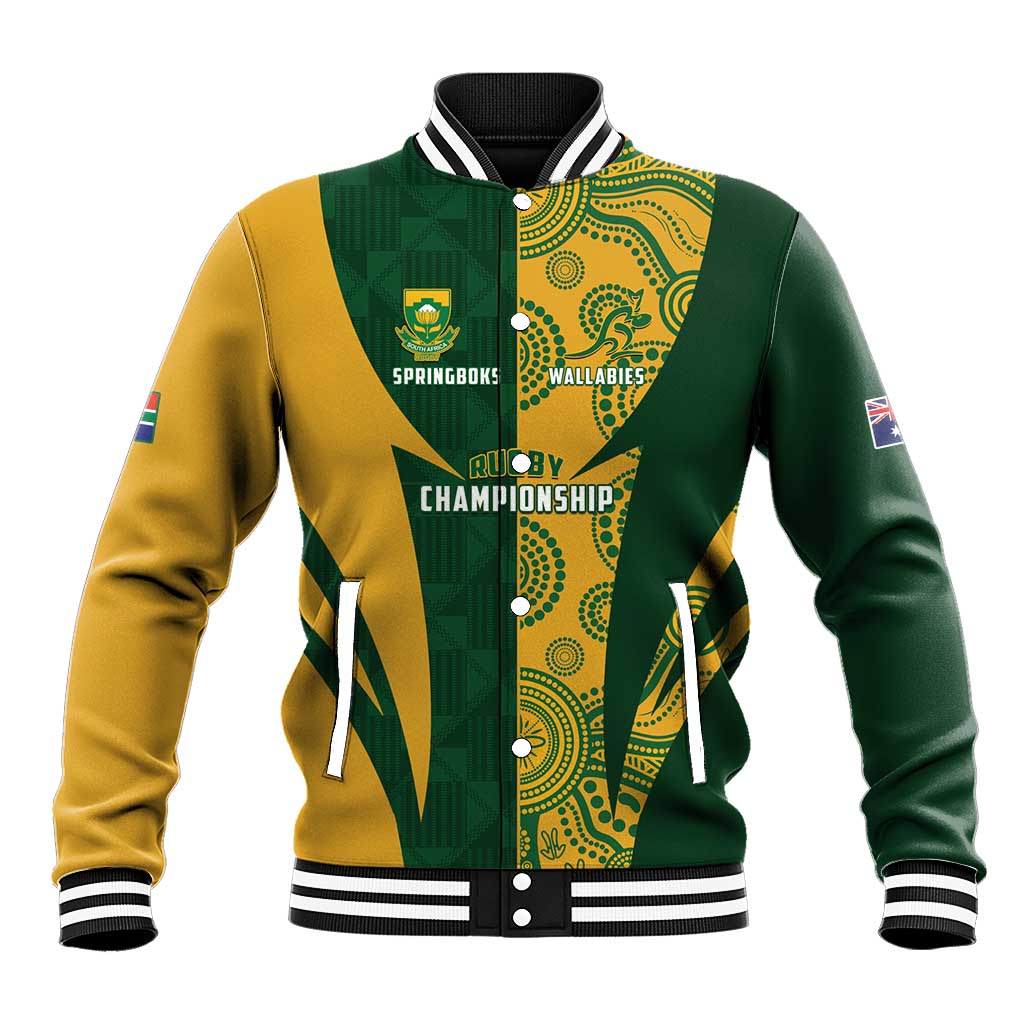 South Africa Australia Rugby Custom Baseball Jacket Springboks Wallabies Together - Wonder Print Shop