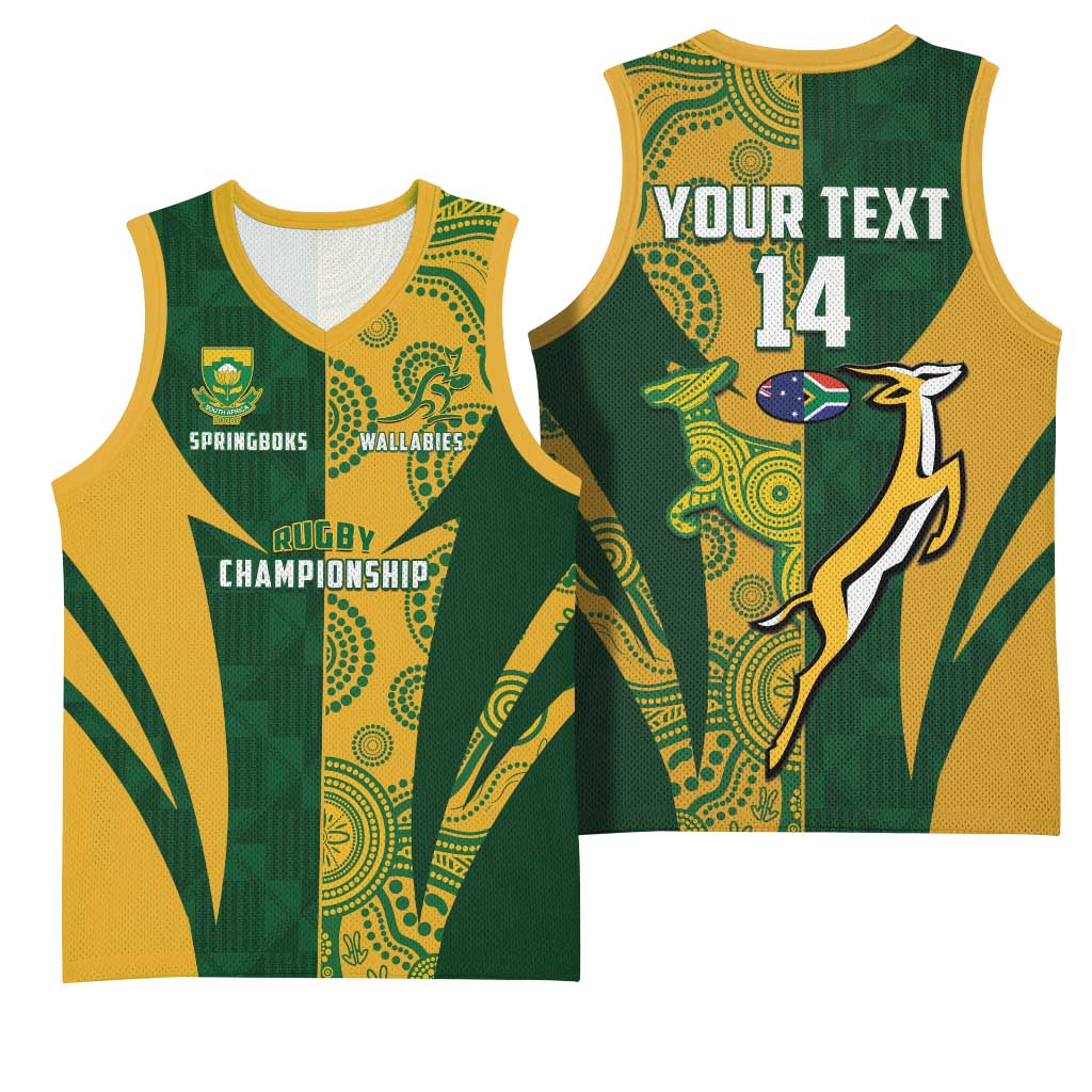 South Africa Australia Rugby Custom Basketball Jersey Springboks Wallabies Together - Wonder Print Shop