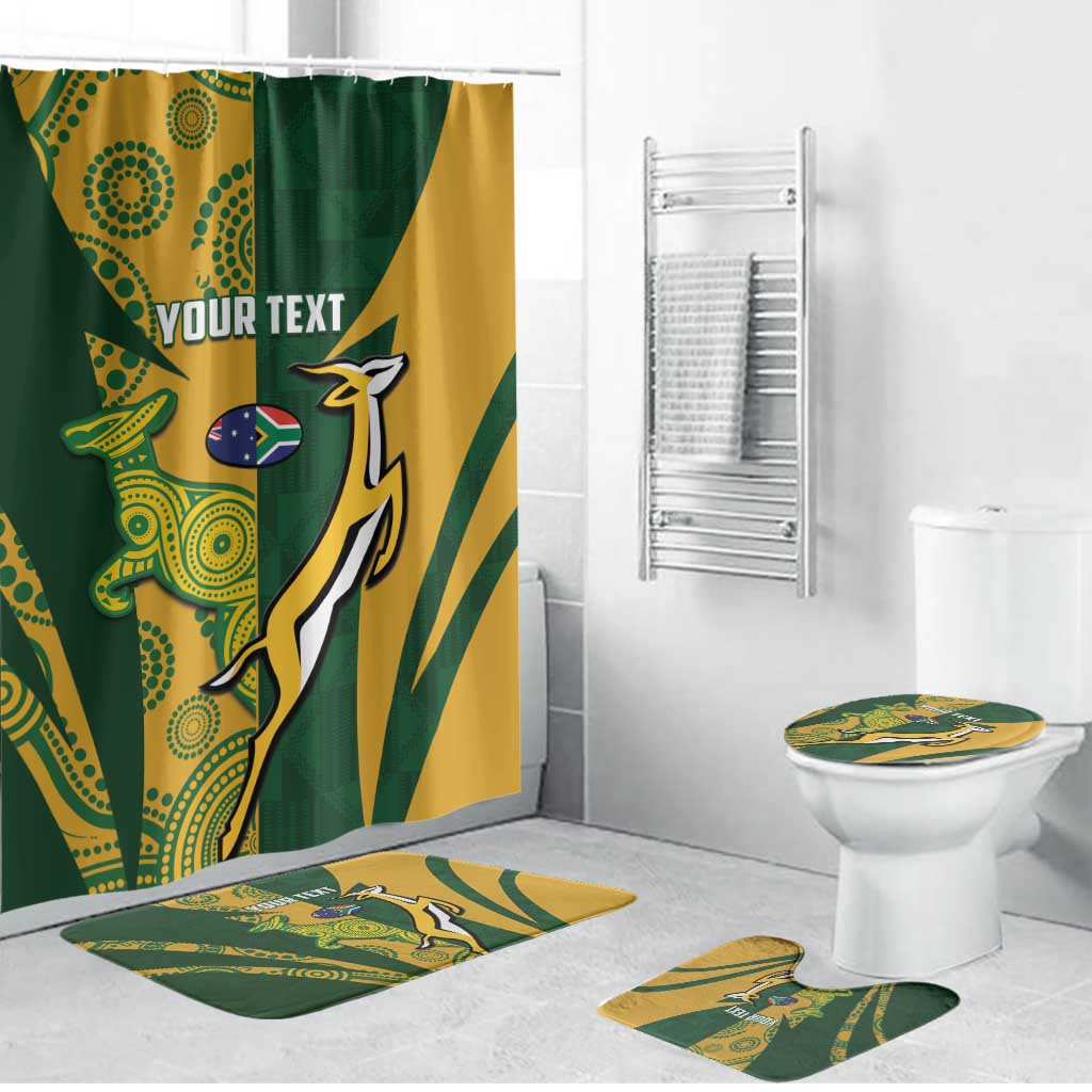 South Africa Australia Rugby Custom Bathroom Set Springboks Wallabies Together - Wonder Print Shop