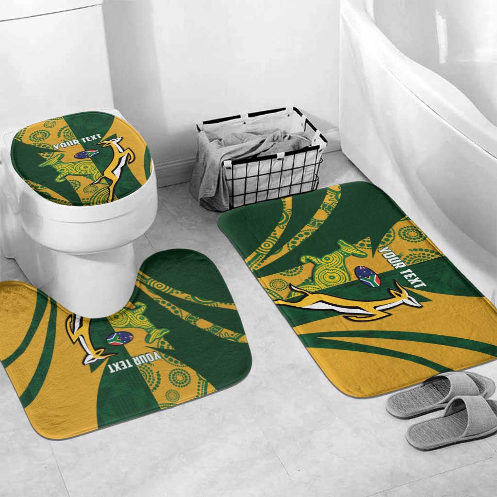 South Africa Australia Rugby Custom Bathroom Set Springboks Wallabies Together - Wonder Print Shop