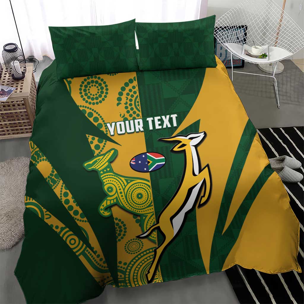 South Africa Australia Rugby Custom Bedding Set Springboks Wallabies Together - Wonder Print Shop