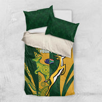 South Africa Australia Rugby Custom Bedding Set Springboks Wallabies Together - Wonder Print Shop