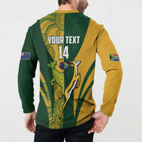 South Africa Australia Rugby Custom Button Sweatshirt Springboks Wallabies Together - Wonder Print Shop