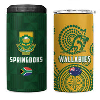 South Africa Australia Rugby 4 in 1 Can Cooler Tumbler Springboks Wallabies Together - Wonder Print Shop