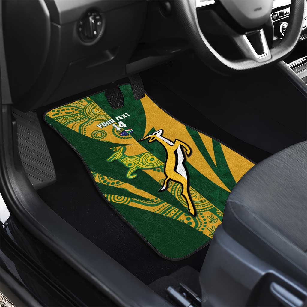 South Africa Australia Rugby Custom Car Mats Springboks Wallabies Together - Wonder Print Shop