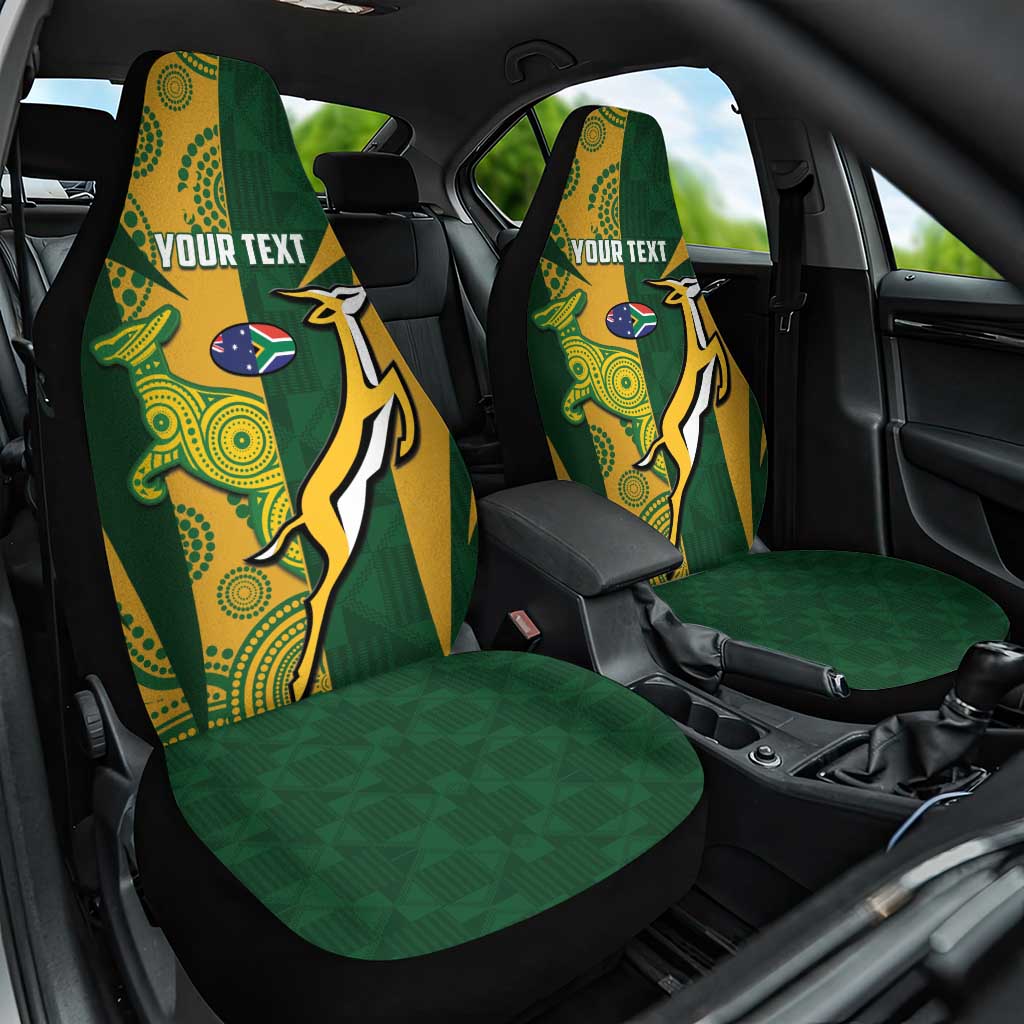 South Africa Australia Rugby Custom Car Seat Cover Springboks Wallabies Together - Wonder Print Shop