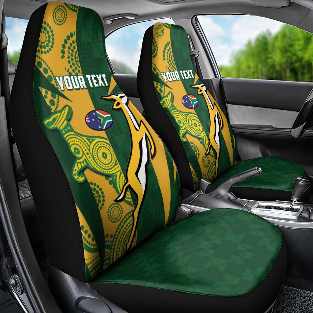 South Africa Australia Rugby Custom Car Seat Cover Springboks Wallabies Together - Wonder Print Shop