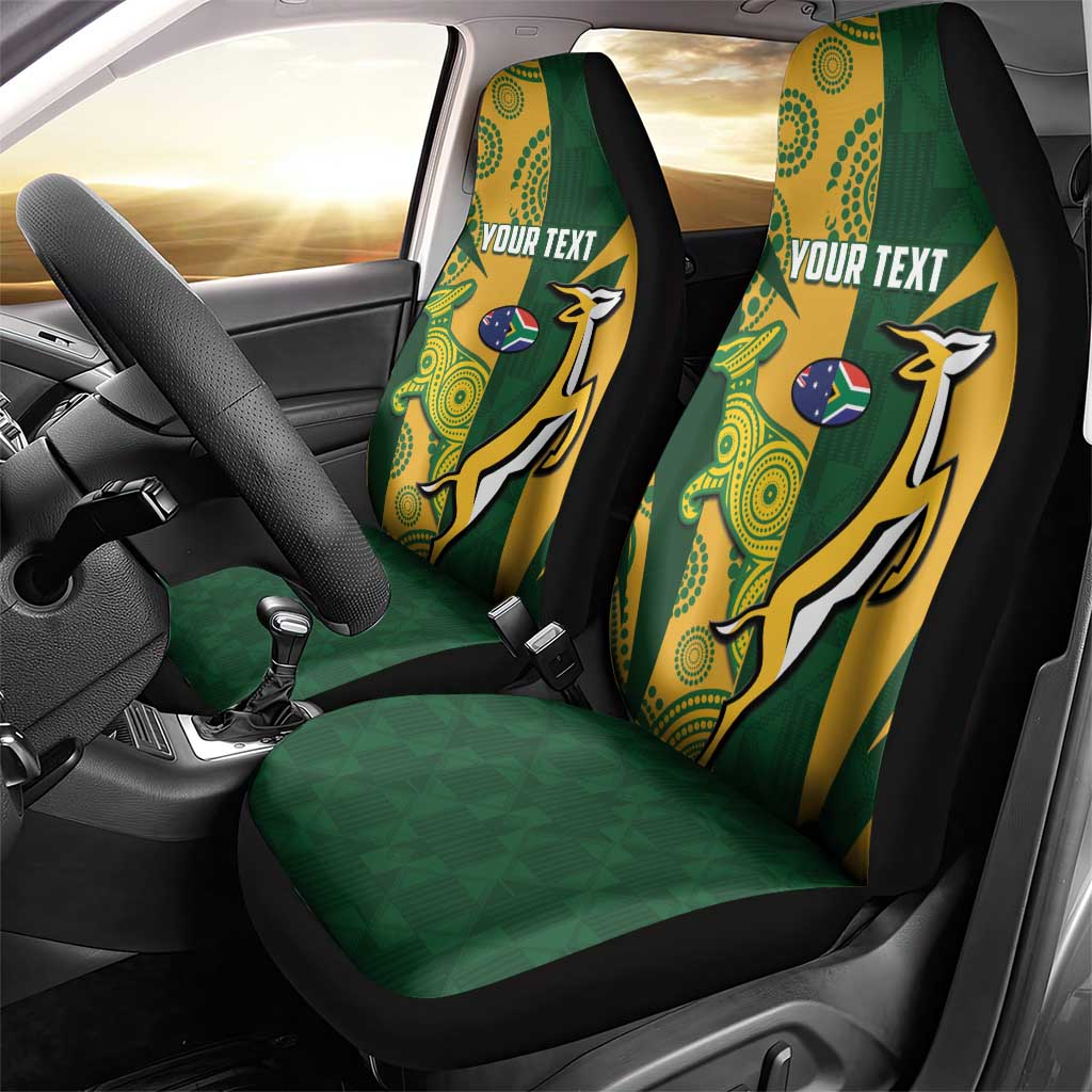 South Africa Australia Rugby Custom Car Seat Cover Springboks Wallabies Together - Wonder Print Shop