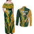 South Africa Australia Rugby Custom Couples Matching Off Shoulder Maxi Dress and Long Sleeve Button Shirt Springboks Wallabies Together - Wonder Print Shop