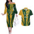 South Africa Australia Rugby Custom Couples Matching Off The Shoulder Long Sleeve Dress and Hawaiian Shirt Springboks Wallabies Together - Wonder Print Shop