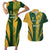 South Africa Australia Rugby Custom Couples Matching Short Sleeve Bodycon Dress and Hawaiian Shirt Springboks Wallabies Together - Wonder Print Shop