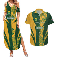 South Africa Australia Rugby Custom Couples Matching Summer Maxi Dress and Hawaiian Shirt Springboks Wallabies Together - Wonder Print Shop