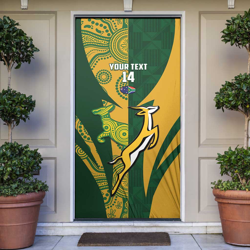 South Africa Australia Rugby Custom Door Cover Springboks Wallabies Together - Wonder Print Shop